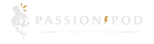 "Passion Pod" skull and microphone logo